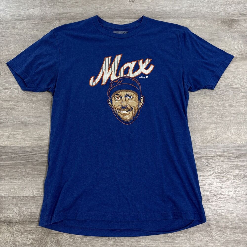 Max Scherzer Shirt New York Mets BreakingT Men's Blue Medium Players Tee